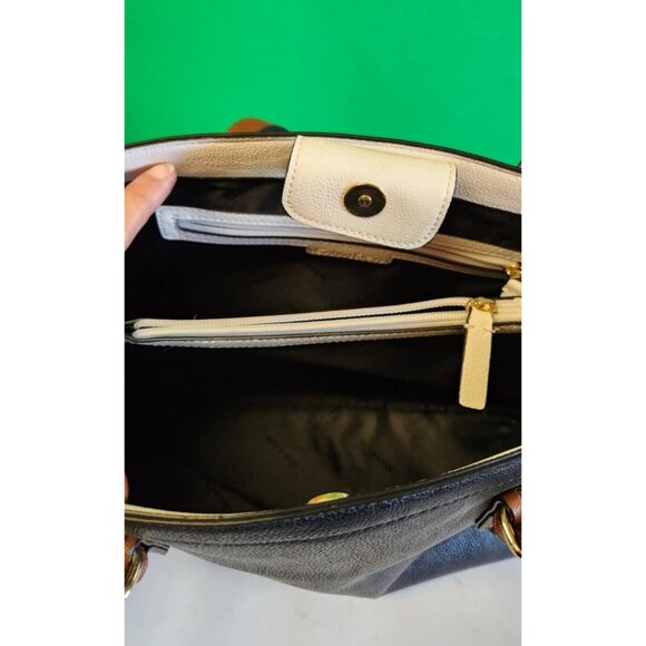 Women's Calvin Klein Handbag Pebbled Black & White Lily Tote Bag - Picture 7 of 9